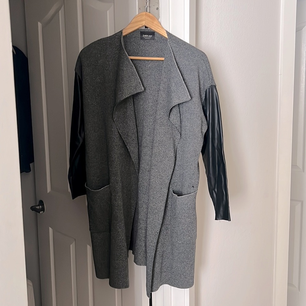 Zara Knit Black Long Cardigan